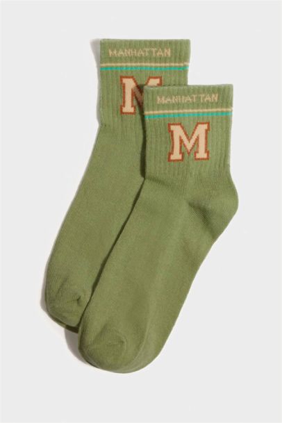 Woman Slogan 5 Piece Short Socks
