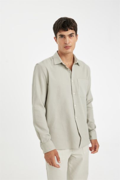 Chemise à Manches Longues en Tricot Coton à Col Polo