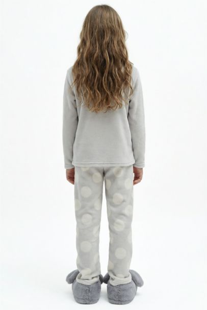 Looney Tunes Pijama Takımı Nakışlı Pelüş Uzun Kollu Üst Uzun Alt Kız Çocuk