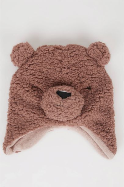 طقم بيبي بناتي قطيفة على شكل دب - قطعتين