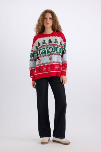 Christmas Themed Crew Neck Pullover