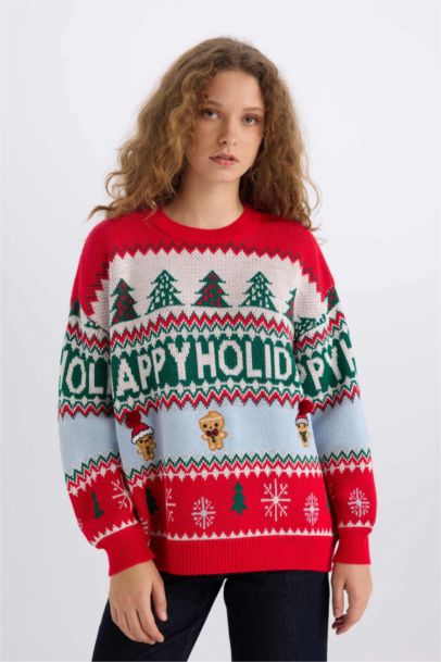 Christmas Themed Crew Neck Pullover