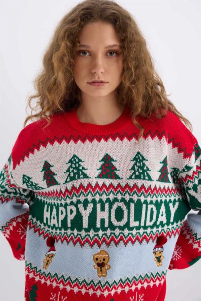 Christmas Themed Crew Neck Pullover