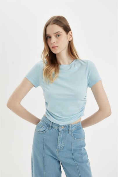 Fitted Crew Neck Modal Short Sleeve T-Shirt