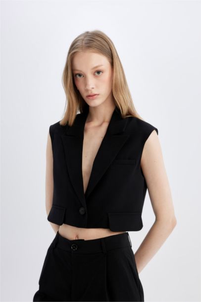 Crop Blazer Vest