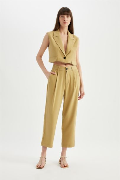 Pantalon slim taille haute avec poches