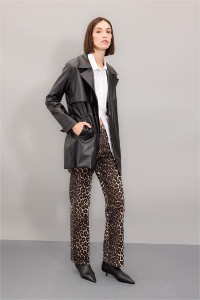 بنطرون تايجر جبردين قصة مستقيمة برجل طويل وخصر عالي