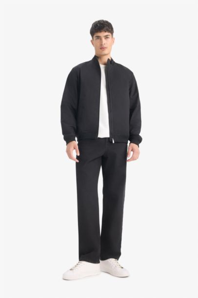 Slim Fit Dar Kesim Dik Yaka Astarlı Fermuarlı Cepli Mevsimlik Baharlık Mont