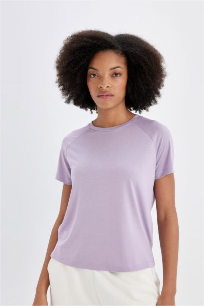 Crew Neck Sports Crop T-Shirt