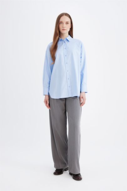 Relax Fit Oxford Uzun Kollu Gömlek Tunik