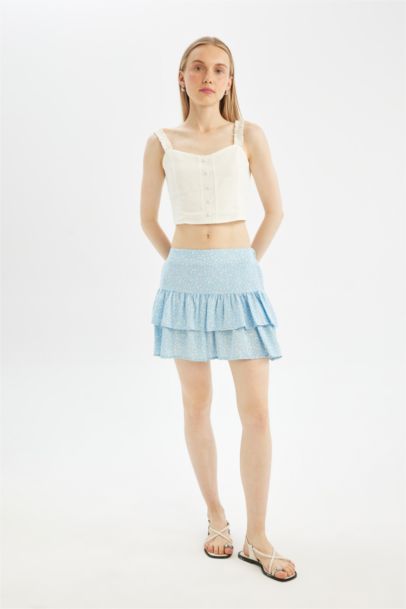 Printed High waist Mini Skirt