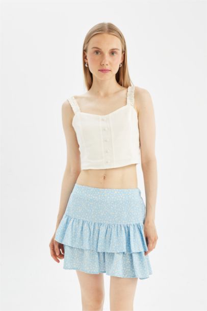 Printed High waist Mini Skirt