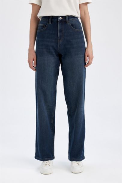 Relax Fit High Waist Long Jeans