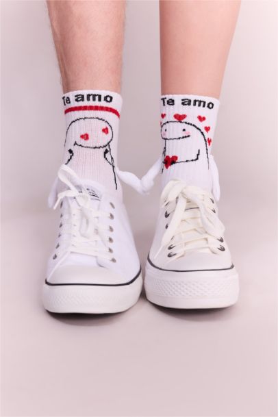 جوارب طويلة نسائية من قطن مطبوعة