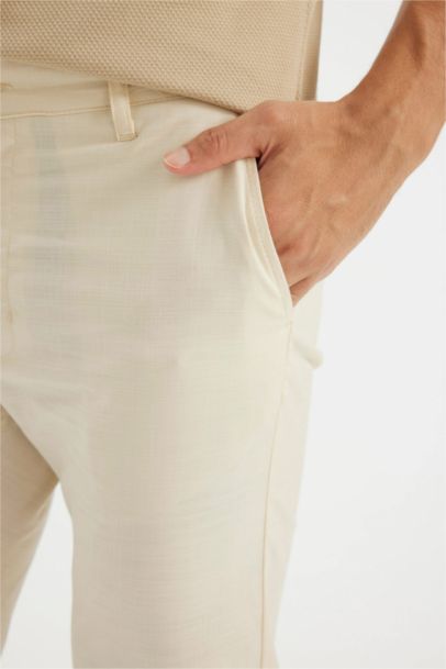 %100 Pamuk Regular Fit Normal Kesim Yazlık Düz Paça Chino Kanvas Pantolon