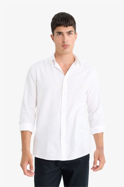 Chemise manches longues en coton Coupe modern fit