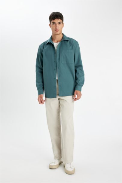 Surchemise en coton à col polo coupe décontractée