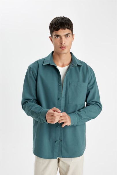 Surchemise en coton à col polo coupe décontractée