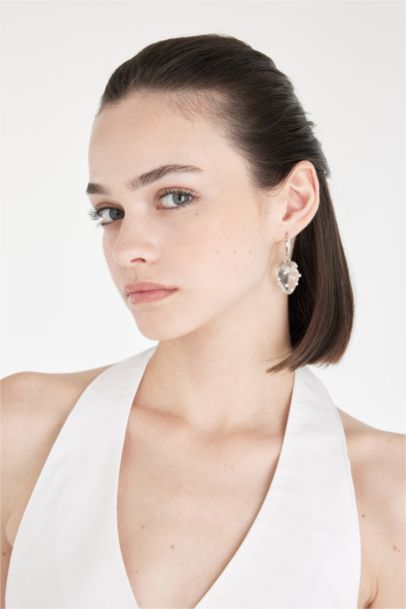 Woman Dangling Strawberry Themed Earring