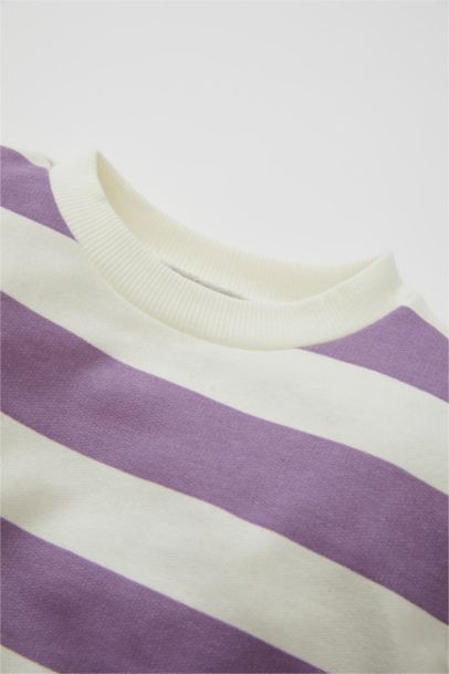 Baby Girl Striped Sweatshirt Elastic Waist Leggings 2 Piece Set