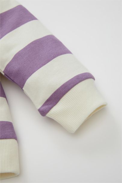 Baby Girl Striped Sweatshirt Elastic Waist Leggings 2 Piece Set