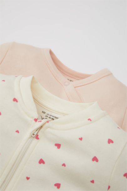 جمبسوت بيبي بناتي حديثي الولادة بطبعة قلب - قطعتين