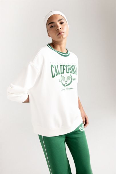 Свитшот оверсайз с принтом, DeFactoFit