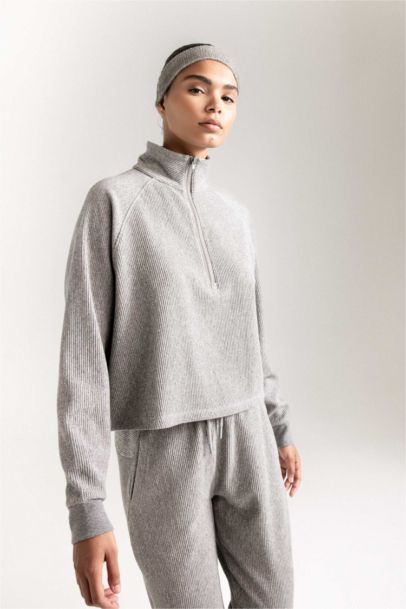 DeFactoFit Zippered Stand Collar Sports Sweatshirt