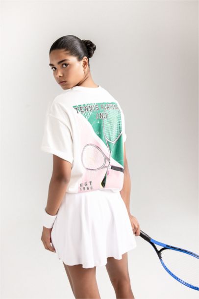 تيشيرت رياضي نص كم واسع