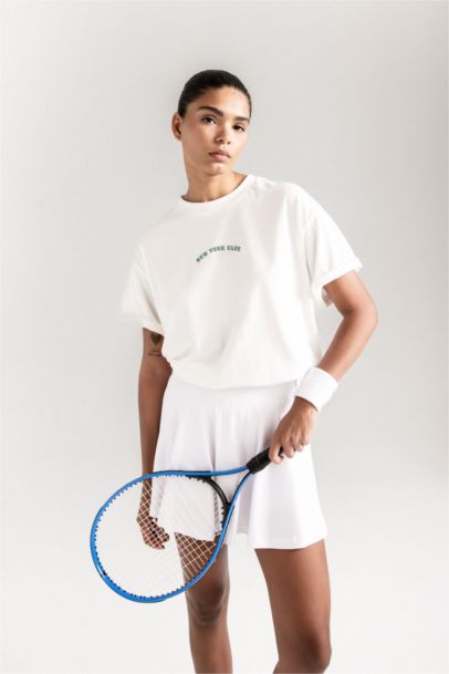 تيشيرت رياضي نص كم واسع