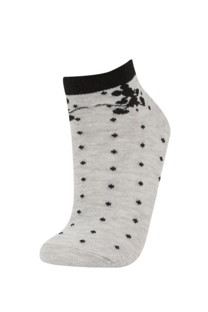 جوارب بناتي قصيرة قطن من ديزني ميكي وميني - 3 قطع