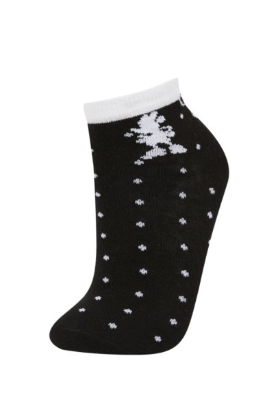 جوارب بناتي قصيرة قطن من ديزني ميكي وميني - 3 قطع