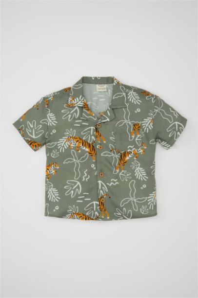 Baby Boy Open Collar Short Sleeve Shirt