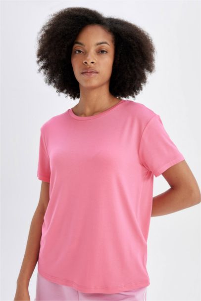 DeFactoFit Standart Fit Bisiklet Yaka Sporcu Basic Düz Kısa Kollu Tişört