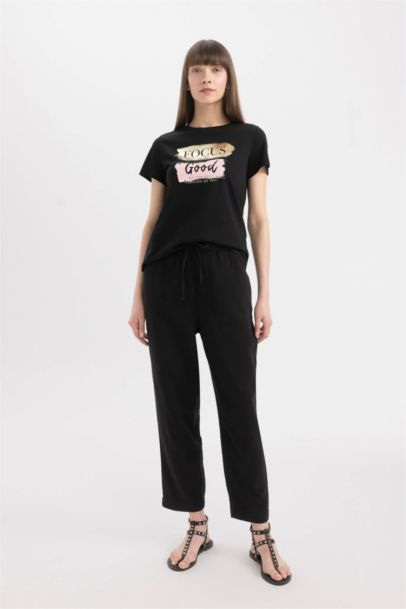 Regular Fit Crew Neck Printed Short Sleeve T-Shirt