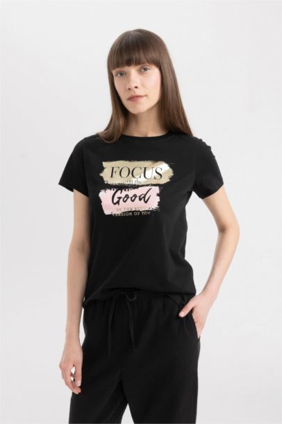 Regular Fit Crew Neck Printed Short Sleeve T-Shirt