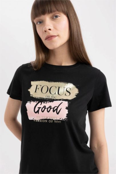 Regular Fit Crew Neck Printed Short Sleeve T-Shirt