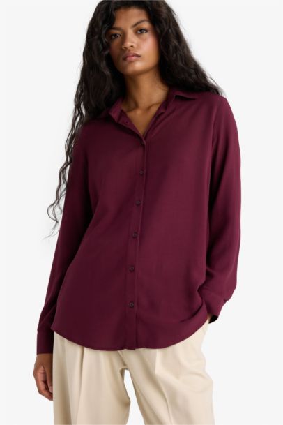 Regular Fit Shirt Collar Long Sleeve Shirt