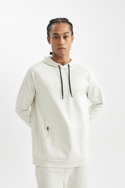 Standart Fit Kapüşonlu Cepli Skuba Dalgıç Kumaş Sporcu Sweatshirt