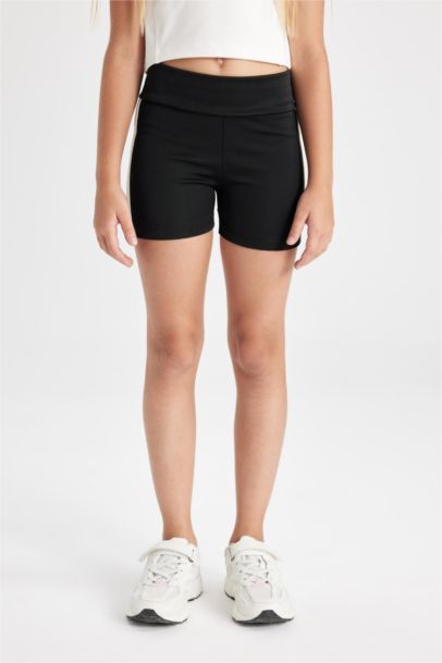 بنطلون ليجن بناتي بايكر مضلع أسود