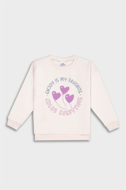 Baby Girl Regular Fit Slogan Printed Sweatshirt