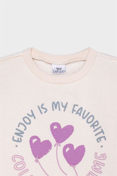 Baby Girl Regular Fit Slogan Printed Sweatshirt