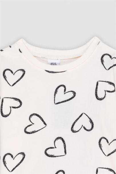 Baby Girl Heart Patterned 2 Piece Set