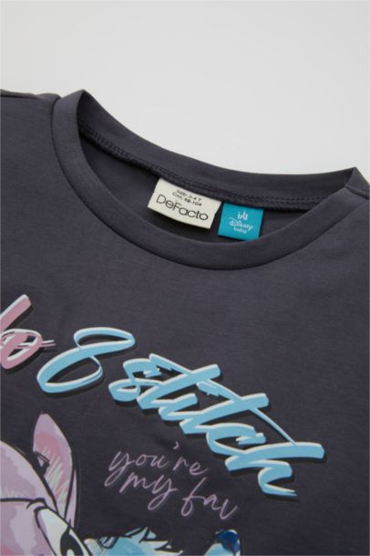 تيشيرت بناتي قصة عادية بياخة مستديرة من ليلو وستيتش