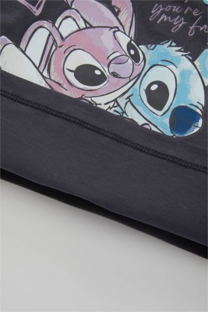 تيشيرت بناتي قصة عادية بياخة مستديرة من ليلو وستيتش