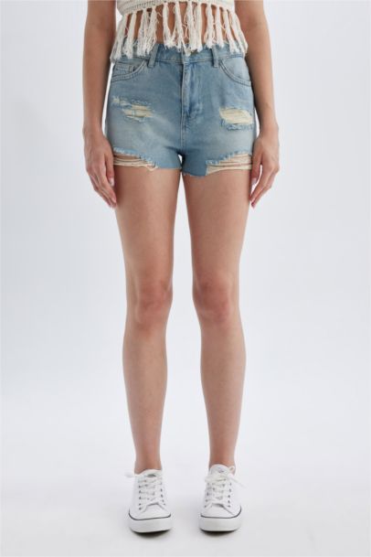 High Waist Denim Shorts