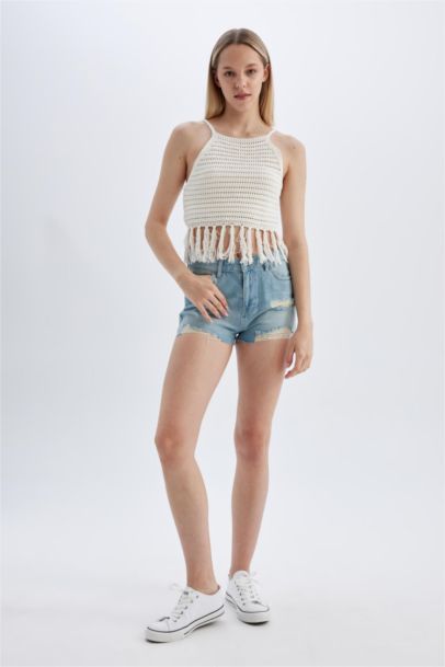 High Waist Denim Shorts