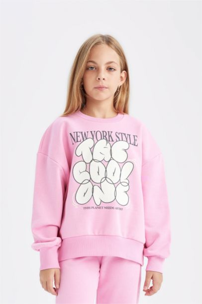 Girl Printed Thick Jogger Sweatpants 2 Piece Set