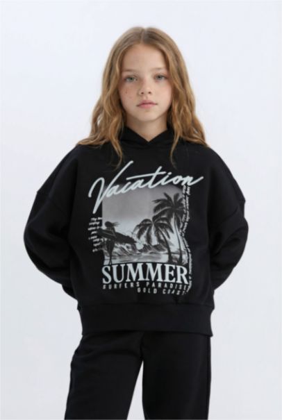 Girl Hooded Sweatshirt Jogger Bottom 2 Piece Set