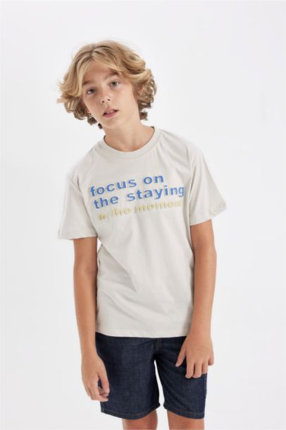 Boy Crew Neck Printed Short Sleeve T-Shirt